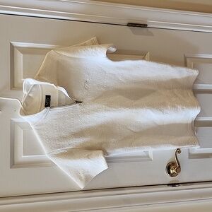 MEN'S WHITE BOOHOOMAN SHORT SLEEVED 👕 SHIRT COTTON KNIT TEXTUREF PULLOVER SZ XS